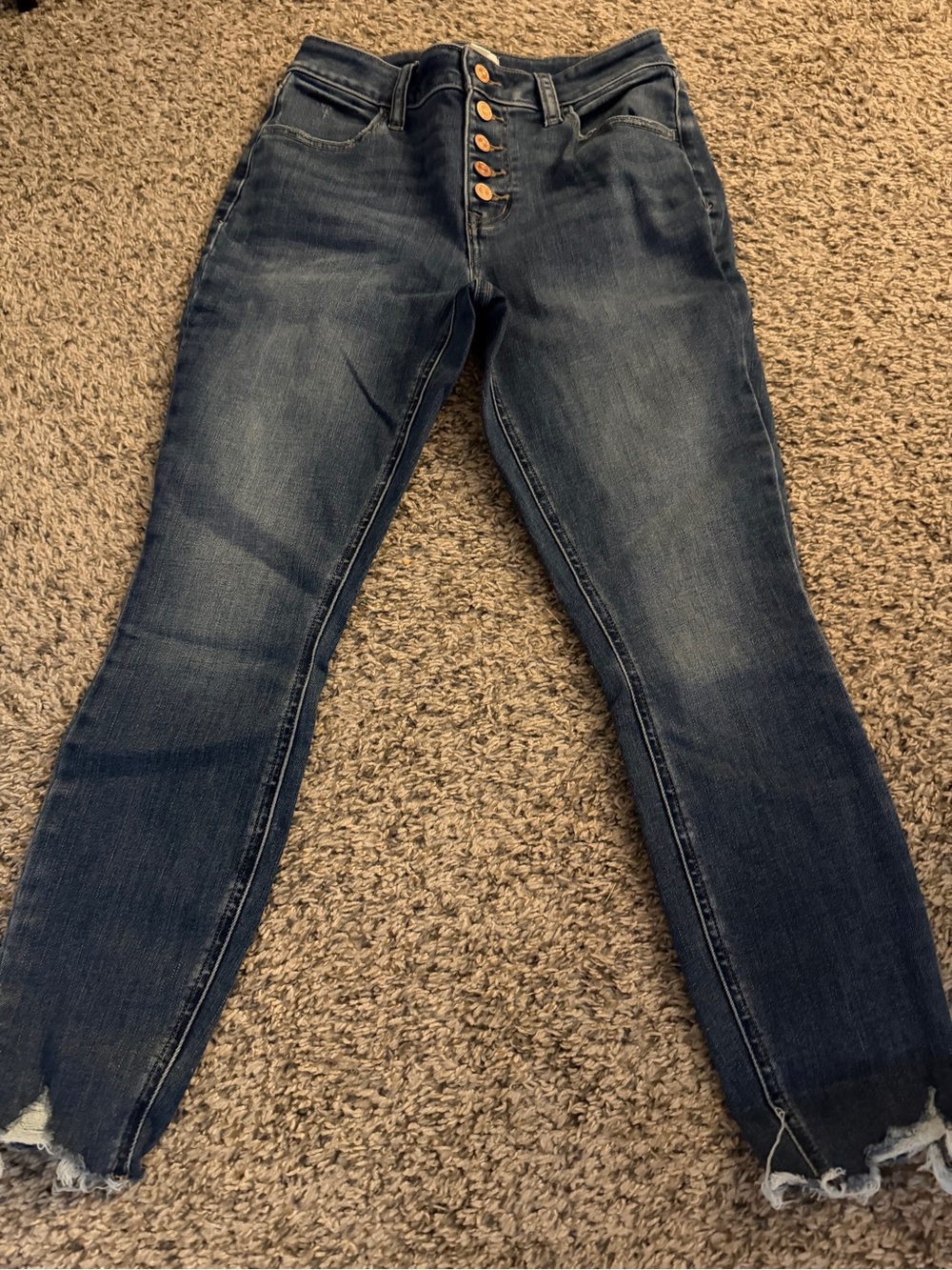Maurices Dark Blue High-Rise Button-Fly Jeggings